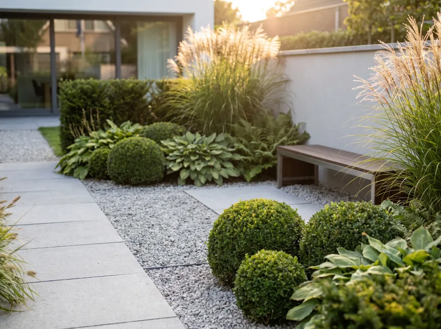 Onderhoudsvriendelijke Nederlandse tuin met gelaagde beplanting