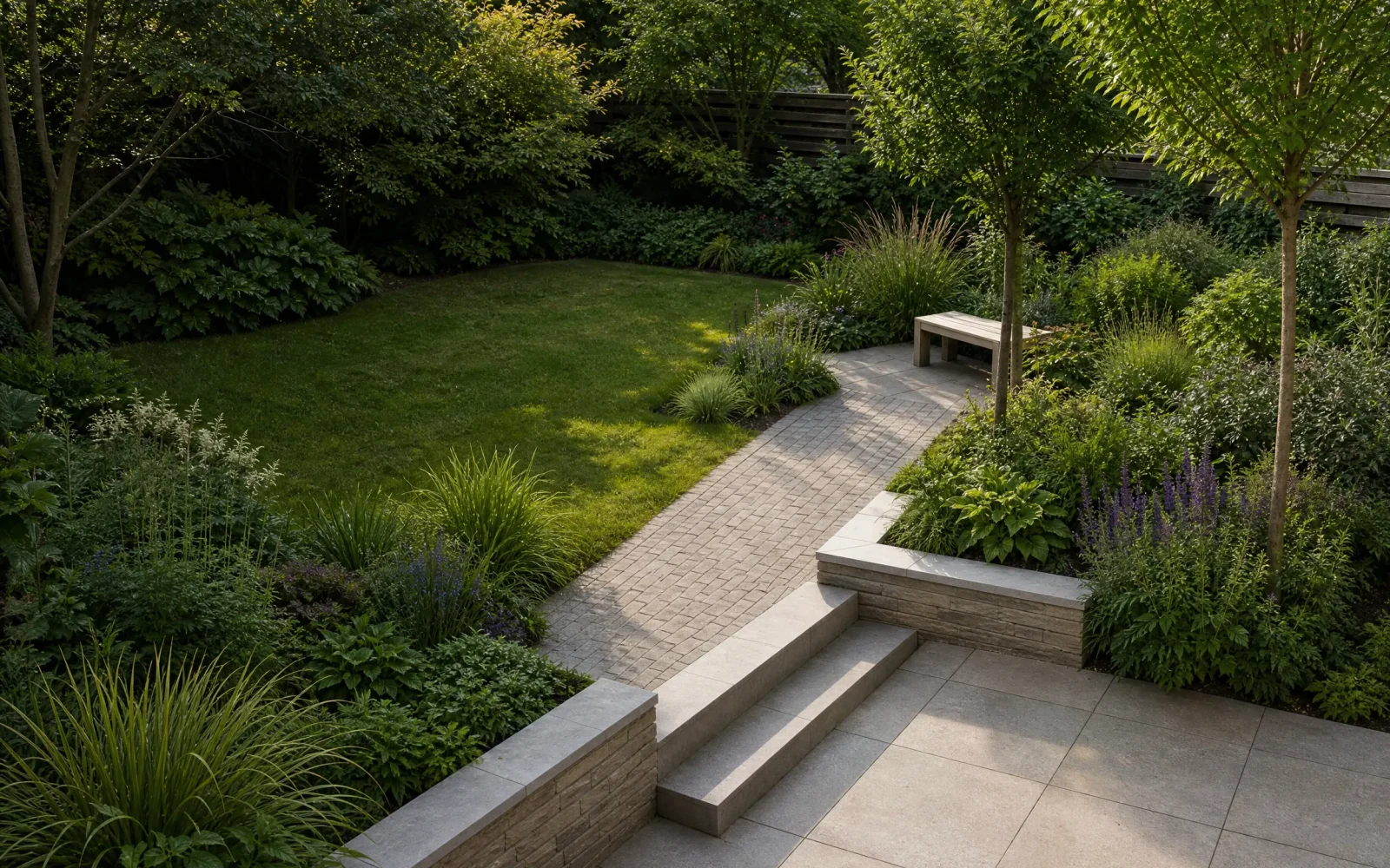 Overzicht van een moderne Nederlandse tuinindeling